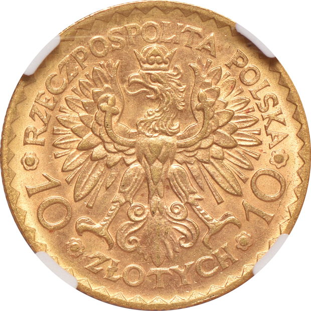 Poland - 1925 10 zlotych - NGC MS-65