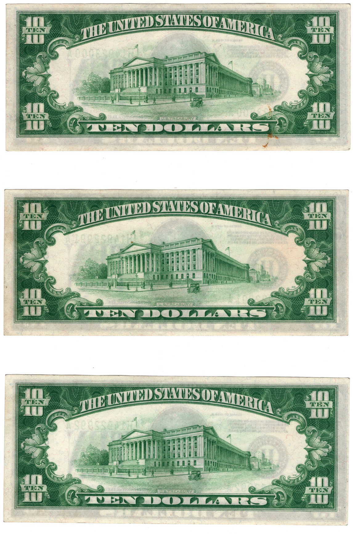 Eight 1928-B $10 St. Louis - ChCU