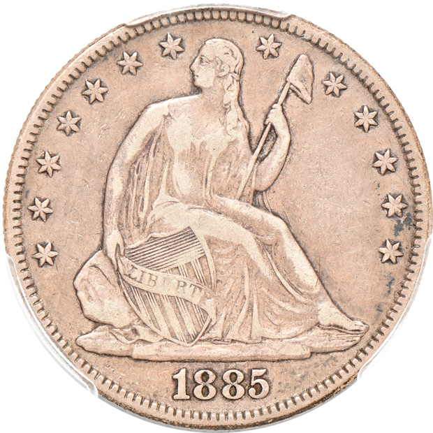 1885 VF-30, and an 1888 XF-40, both PCGS