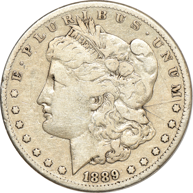 1889-CC VF details/obverse damage, and an 1894 XF details/reverse damage