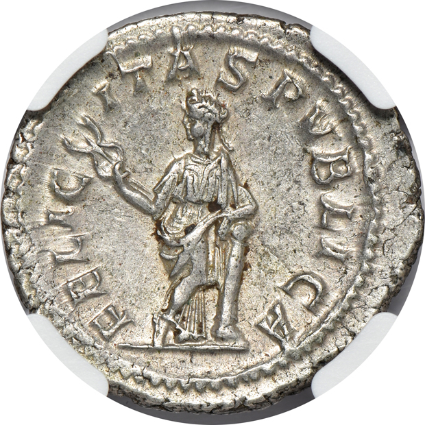 Roman Empire - AD 222-235 denarius - NGC Ch AU