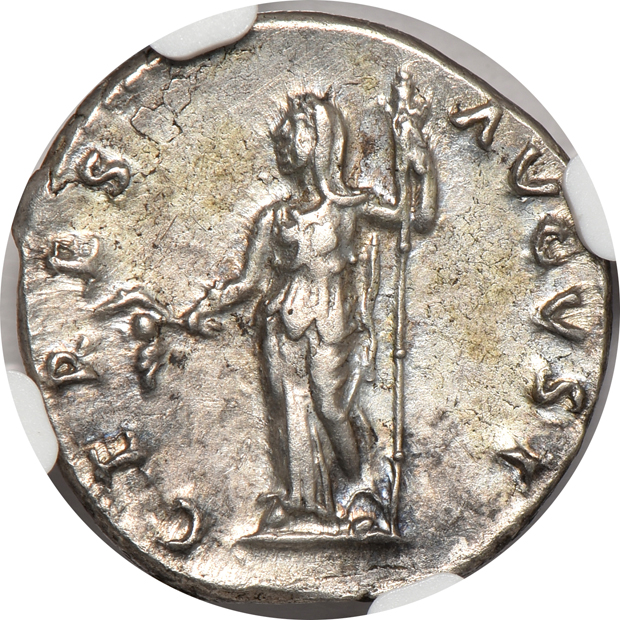 Roman Empire - AD 81-96 denarius - NGC AU