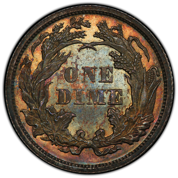 1864 PR-64, and an 1866 PR-63, both PCGS