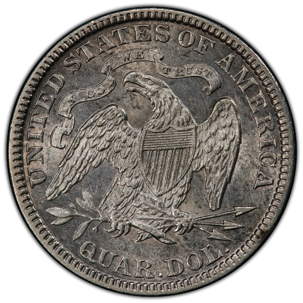 1877-CC Seated Liberty half-dollar AU-50, and an 1887 Seated Liberty quarter AU-55, both PCGS