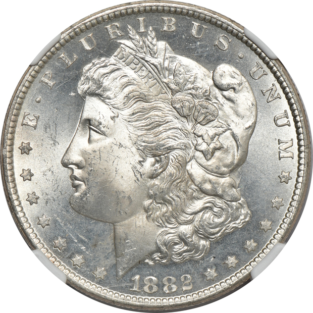1882-CC NGC MS-64, and an 1882-CC PCGS MS-64