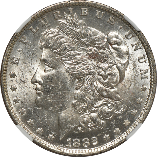 1882-O/S Recessed S VAM-4 NGC MS-62, 1882-O/S Broken S VAM-5 NGC MS-63, and an 1882-O/S Broken S VAM-5 PCGS MS-63