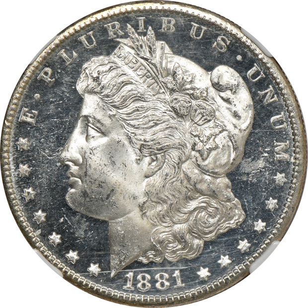 1881-S NGC MS-65 Star, and an 1882-S PCGS MS-66PL