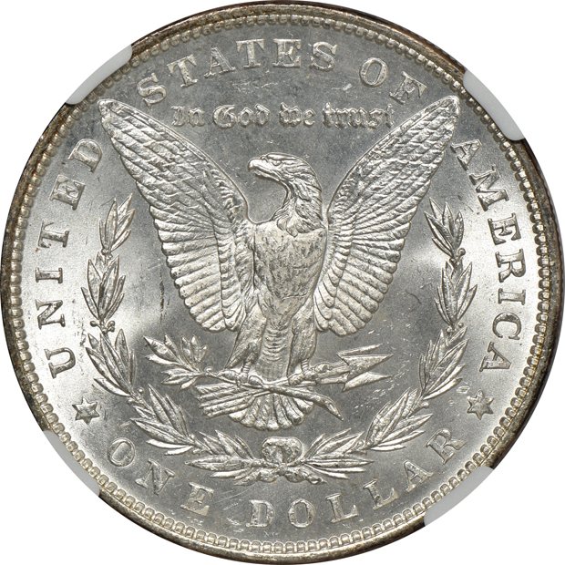 1882-O PCGS MS-64+, 1883-O NGC MS-64, and an 1886 NGC MS-66, all CAC