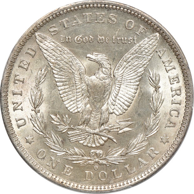1882-O PCGS MS-64+, 1883-O NGC MS-64, and an 1886 NGC MS-66, all CAC