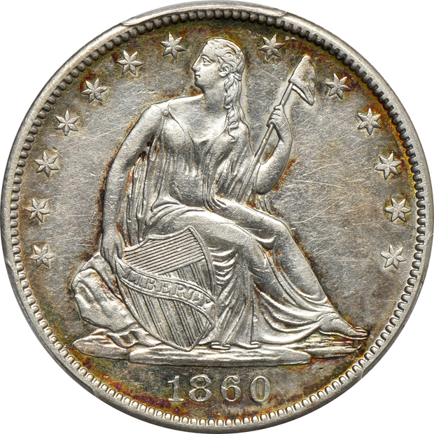 Six 19th century type coins in PCGS Genuine holders