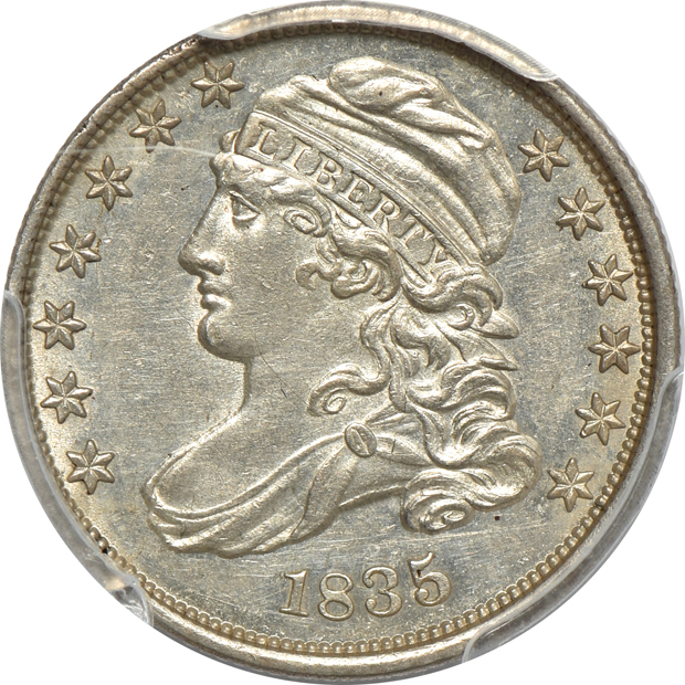 Six 19th century type coins in PCGS Genuine holders