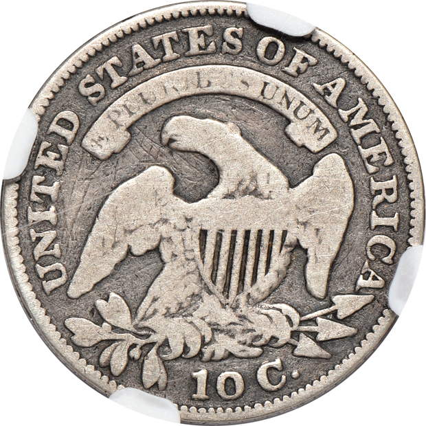 1829 Curl Base 2 JR-10 NGC Good details/reverse scratched
