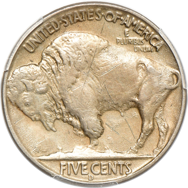 1921 Standing Liberty quarter, and a 1937-D three-legged Buffalo nickel, both PCGS AU details/scratch