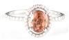 14K White Gold Orange Sapphire Ring