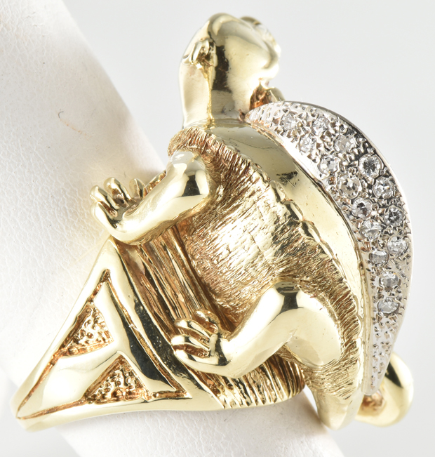 14K Yellow Gold Dragon Ring