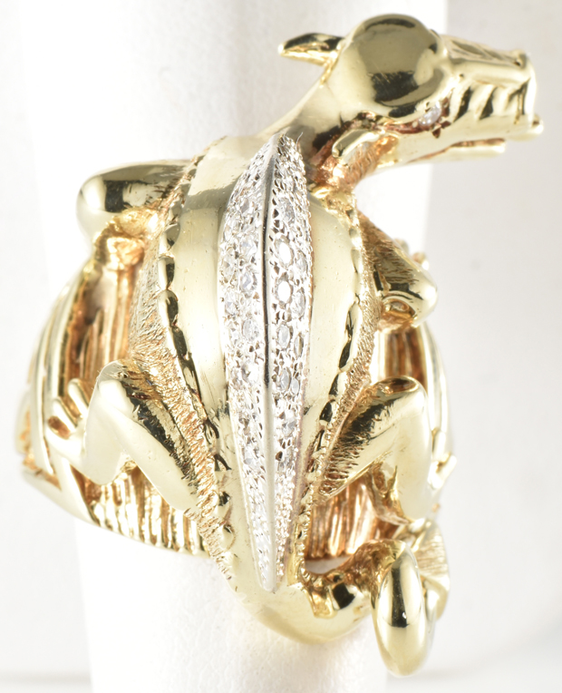 14K Yellow Gold Dragon Ring