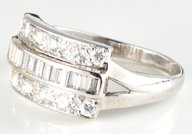 14K Platinum Diamond Ring 