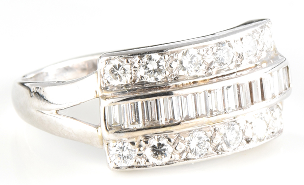 14K Platinum Diamond Ring 