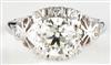 14K White Gold Diamond Ring with a 1.48 Carat Round Brilliant, GIA #5211363760