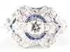 Platinum Diamond and Sapphire Ring