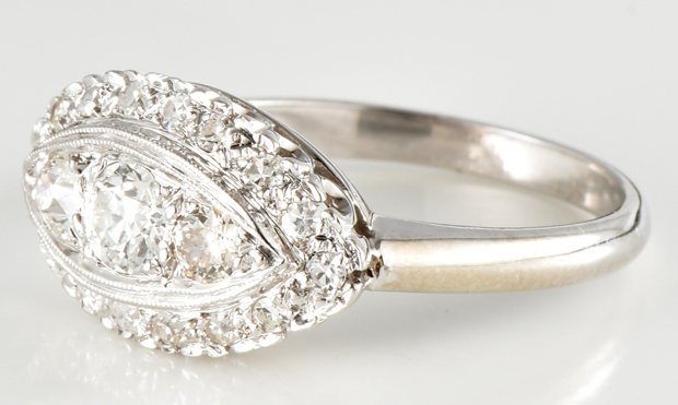 14K White Gold Diamond Ring