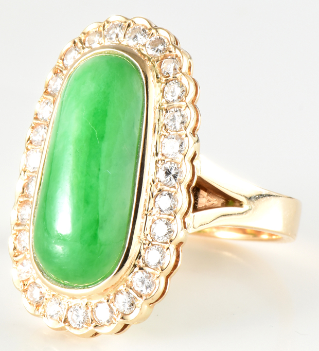 18K Yellow Gold Jade Ring