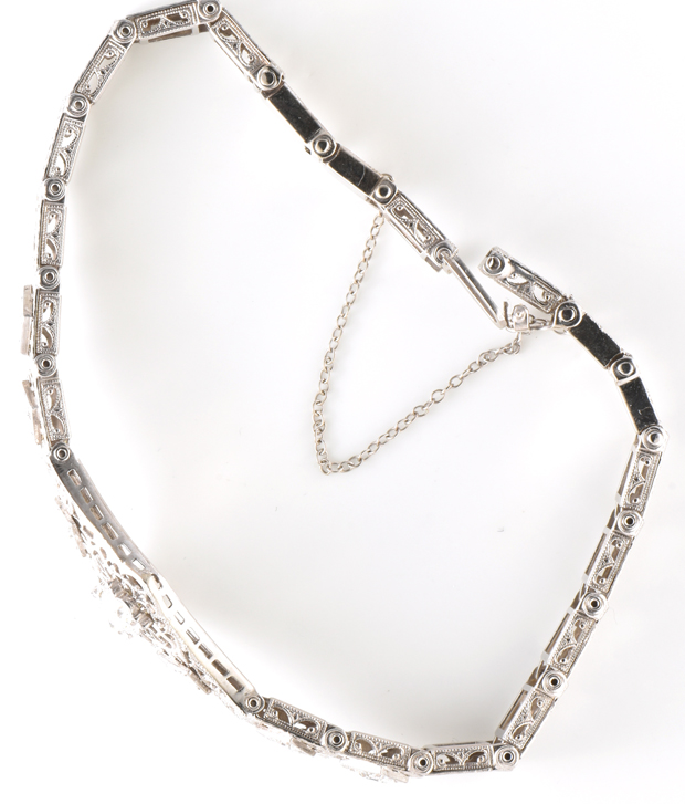 14K White Gold Diamond Bracelet