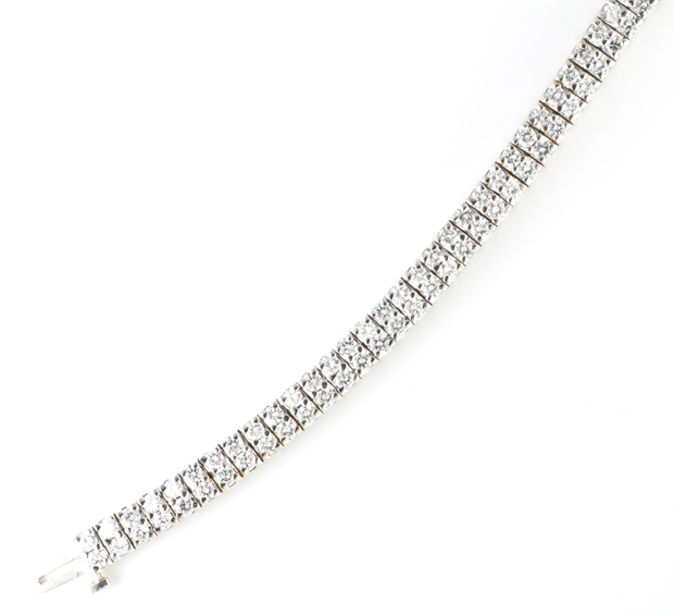 14K White Gold Diamond Bracelet