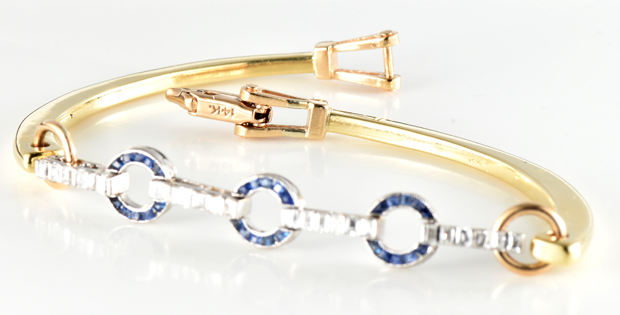 18K Diamond and Sapphire Bracelet