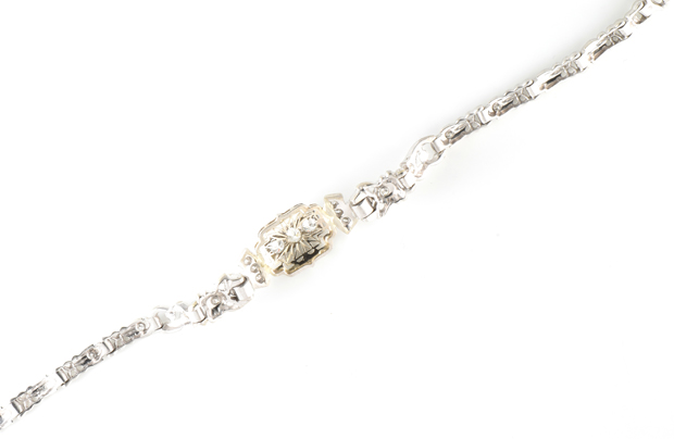 14K White Gold Diamond Bracelet