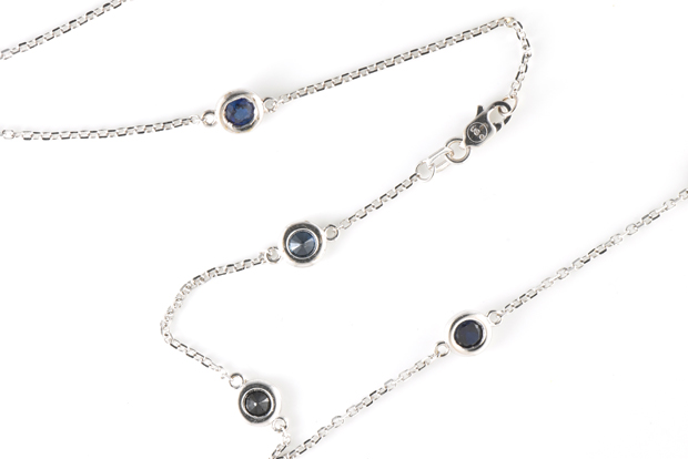 14K White Gold Sapphire Necklace