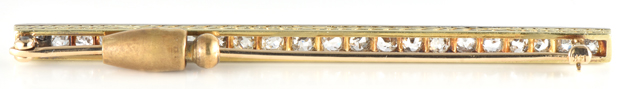 14K Two-Tone Diamond Bar Pin