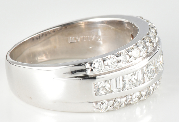 14K White Gold Diamond Band