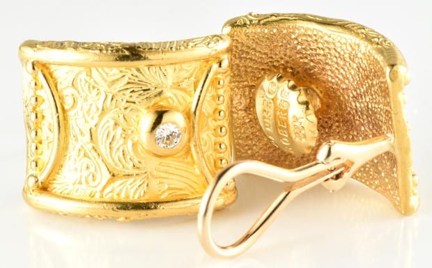 22K Yellow Gold Designer Earrings