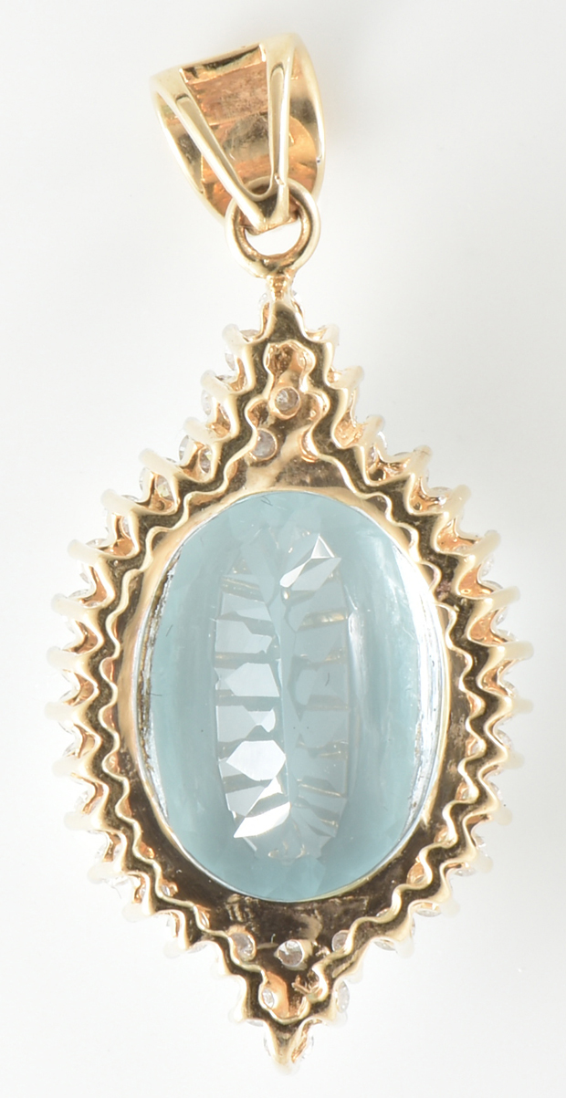 14K Yellow Gold Pendant with a Light Blue Aquamarine, SGL #210512A-SJ