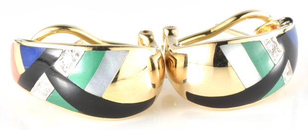 14K Yellow Gold Asch-Grossbardt Bracelet and Earring Set