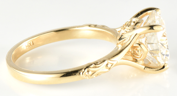 14K Yellow Gold Diamond Ring with a 3.69 Carat Round Brilliant Diamond, GIA #2211053099