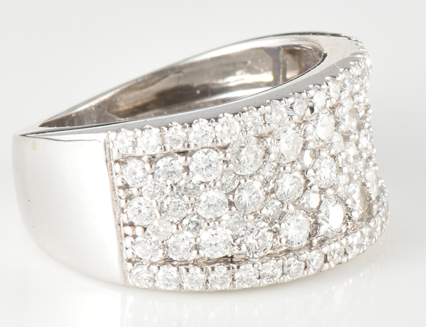 14K White Gold Diamond Band