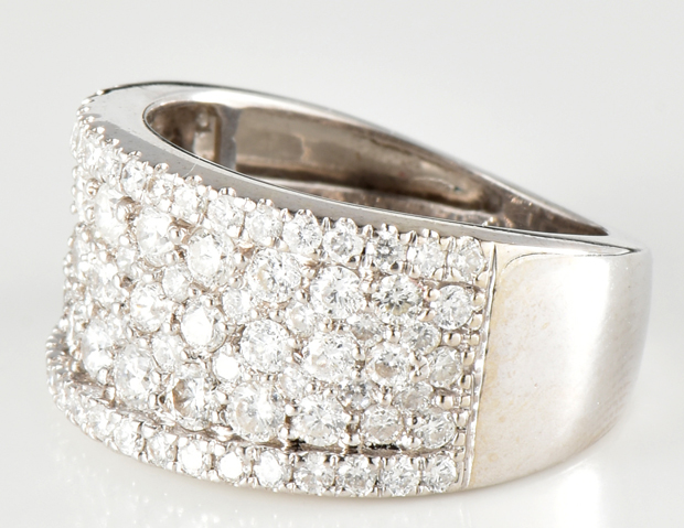 14K White Gold Diamond Band