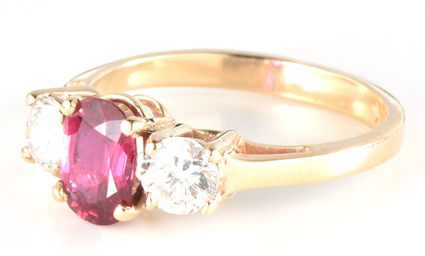 14K Yellow Gold Ring with a Natural Red Ruby, GIA #6214837227