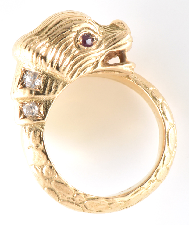 18K Yellow Gold Dragon Ring