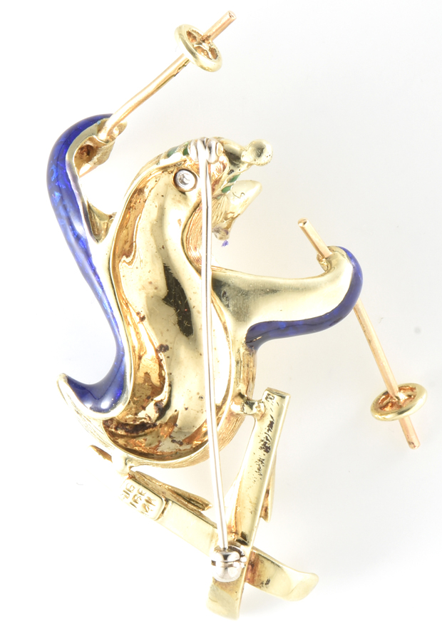 14K Yellow Gold Penguin Pin