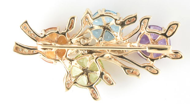 10K Yellow Gold Floral Pin