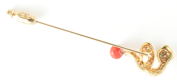 18K Yellow Gold Snake Pin