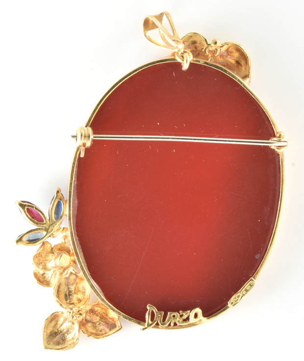 18K Yellow Gold Cameo Pin