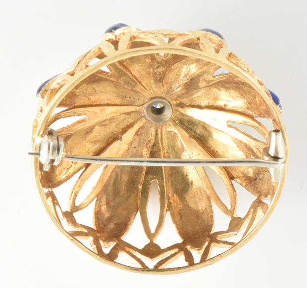 18K Yellow Gold Enamel Pin
