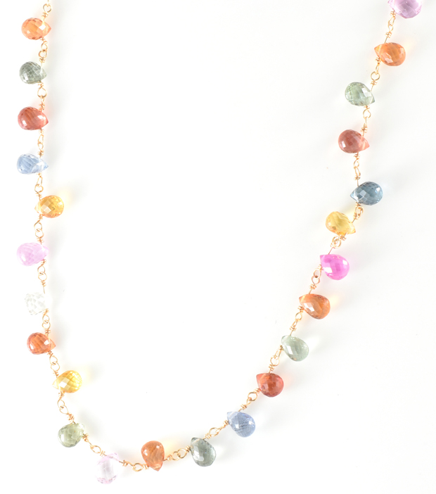 18K Yellow Gold Gemstone Necklace