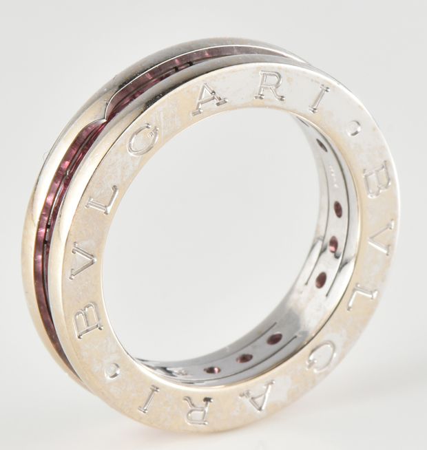 18K White Gold BLVGARI Ring 