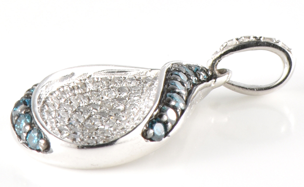 14K White Gold Diamond Pendant