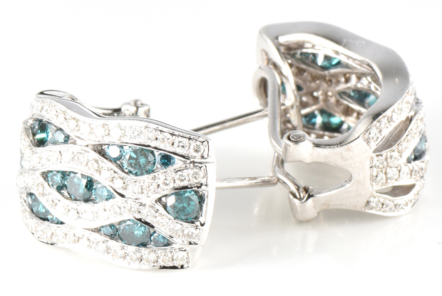 14K White Gold Diamond Earrings